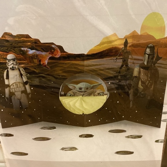 Star Wars The Mandalorian Birthday Banner and  Table Decorating Kit (New) - Picture 3 of 9